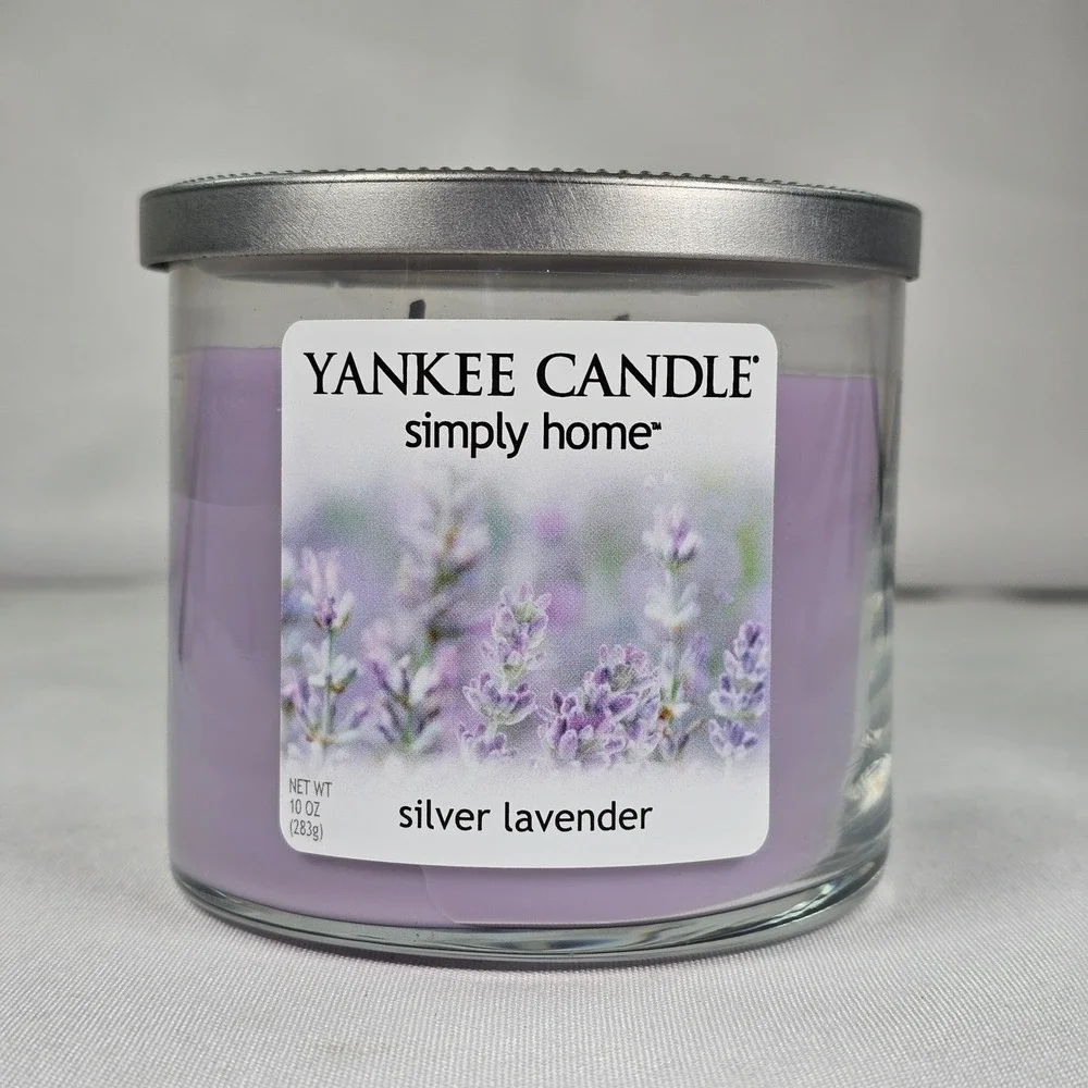 Yankee Candle Simply Home Silver Lavender 2-Wick Scented Jar Candle 10 oz NEW